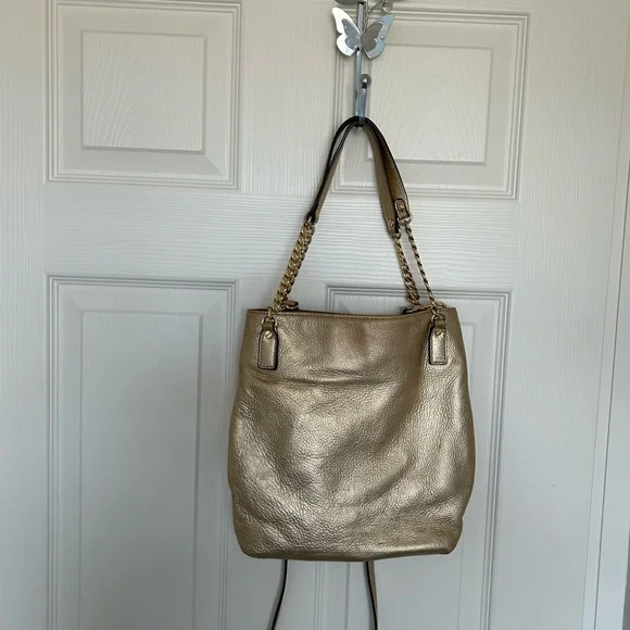 Michael Kors Gold Jet Set Chain messenger crossbody shoulder satchel - Picture 9 of 15